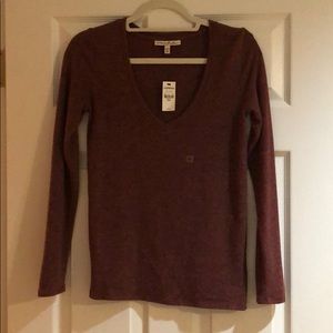 NWT EXPRESS Red/Burgandy Long Sleeve Top